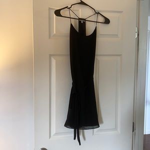 Black mini dress with belt